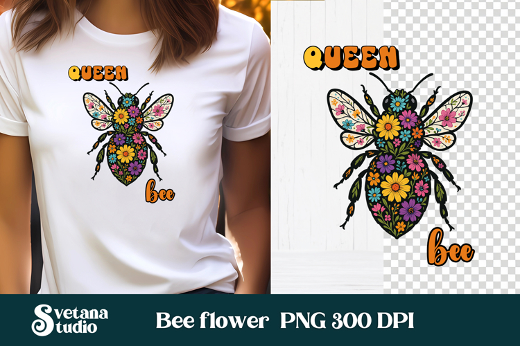 Flower With Bee Clipart Image 5