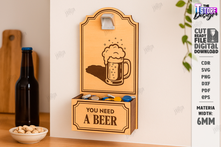 Beer Bottle Opener Laser Cut|Home Bar|Wall Décor|Bar Tool