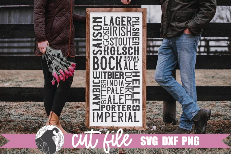 Beer Classifications SVG, Bar Sign SVG, Brewery Cut File