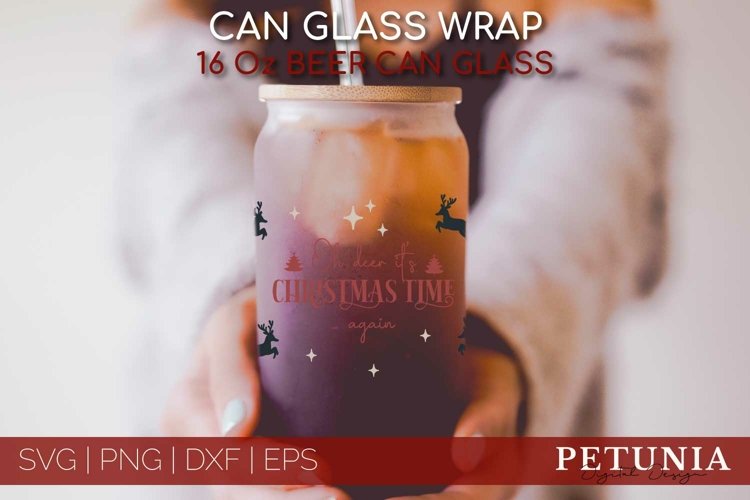 Christmas Can Glass SVG | Glass Can Wrap