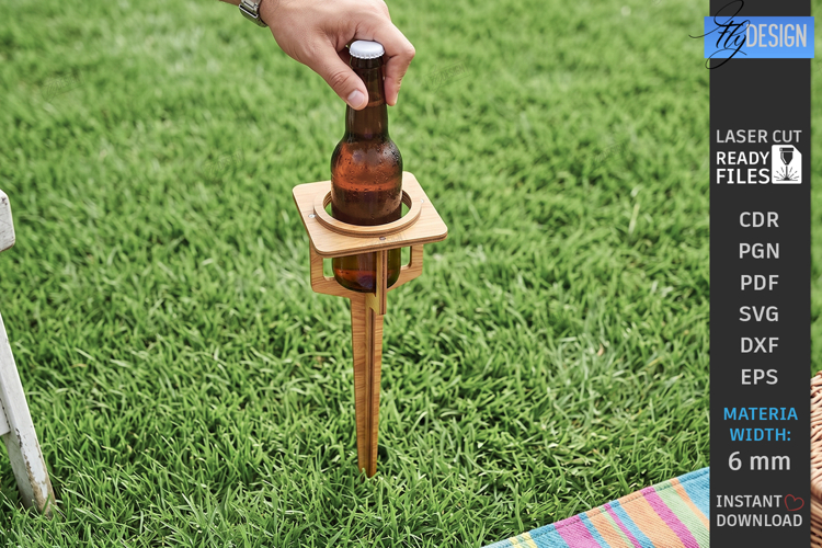 Outdoor Beer Picnic Table Laser Cut | Portable Drinks Holder