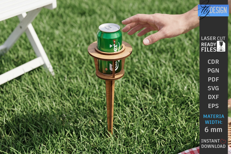 Outdoor Beer Picnic Table Laser Cut | Portable Drinks Holder