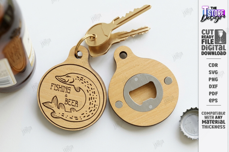 Beer Bottle Opener Keychain Laser Cut | Fathers Day Gift