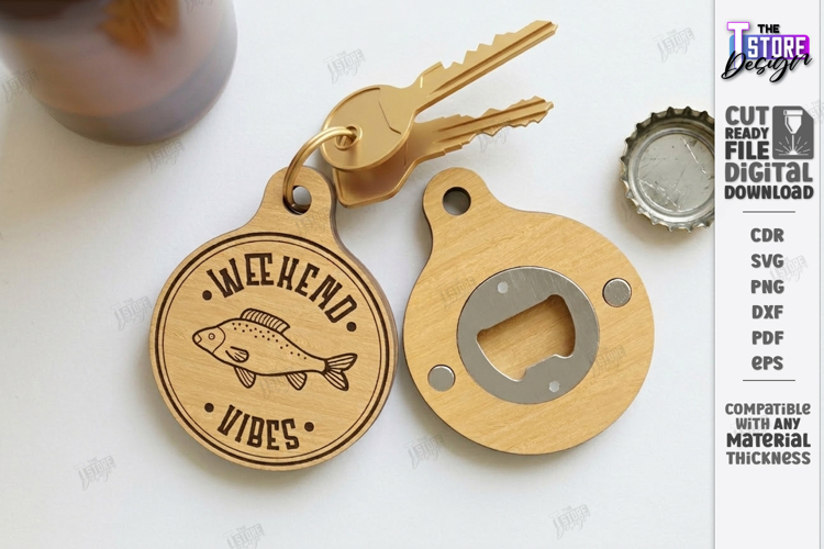 Beer Bottle Opener Keychain Laser Cut | Fathers Day Gift