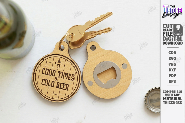Beer Bottle Opener Keychain Laser Cut | Fathers Day Gift