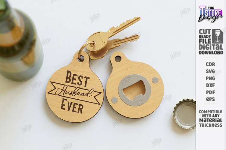 Beer Bottle Opener Keychain Laser Cut | Fathers Day Gift