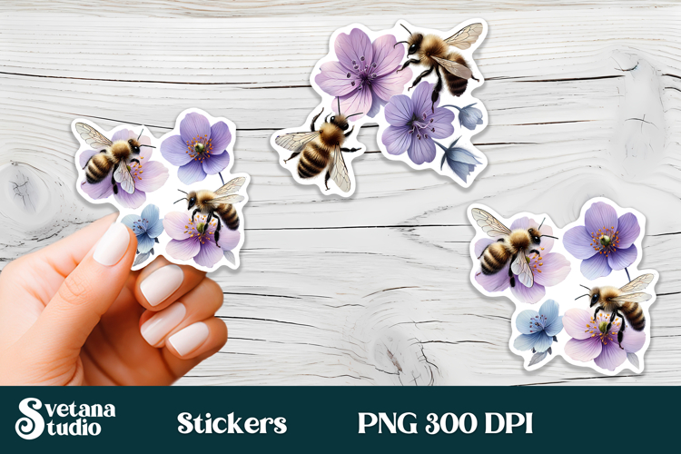 Flower With Bee Clipart Image 4