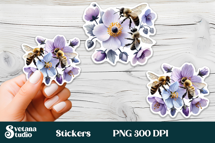 Flower With Bee Clipart Image 3