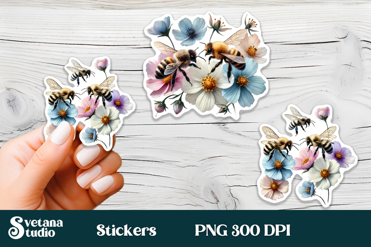 Flower With Bee Clipart