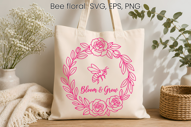 Flower Rose Wreath Quotes Bee SVG