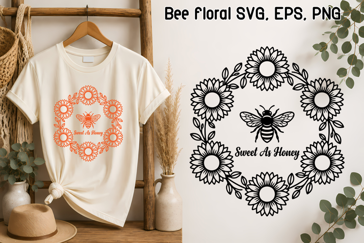 Sunflower Bee SVG Design | Quotes Bee SVG