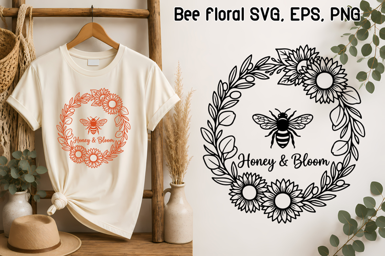 Sunflower Bee SVG Design | Quotes Bee SVG