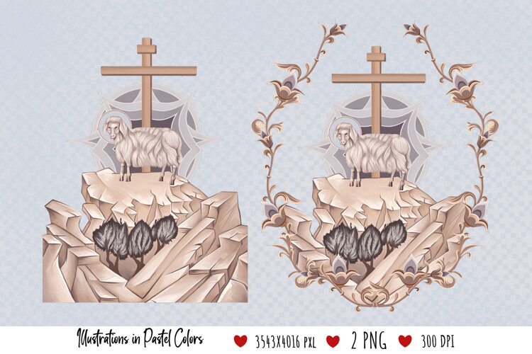 Agnus Dei. Illustration in Byzantine Style example image 1