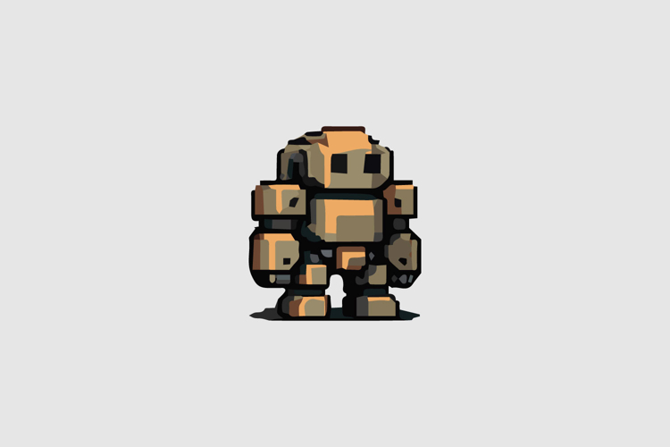 Beige Block Bot Design Vector