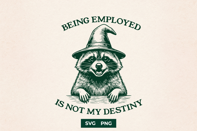 Sarcastic Raccoon Wizard SVG Anti Work Shirt Design example image 1