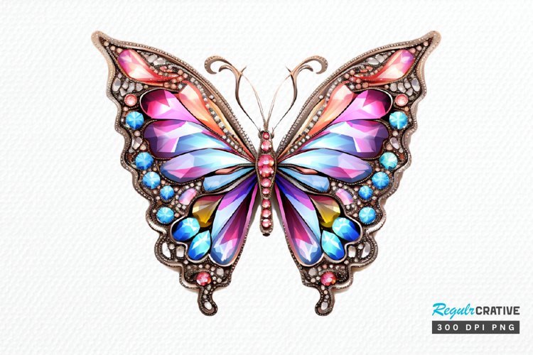 Bejeweled Butterfly PNG Clipart example image 1