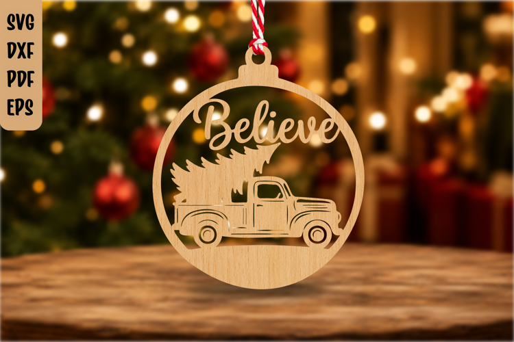 Believe Christmas Ornament SVG