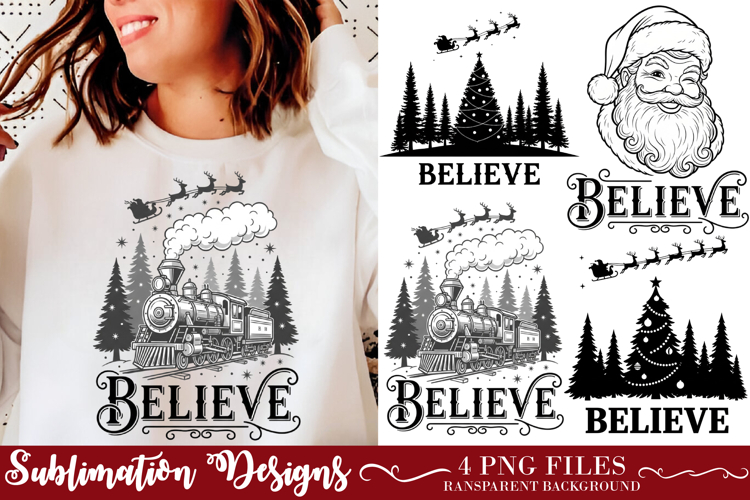 Believe Christmas Png Design