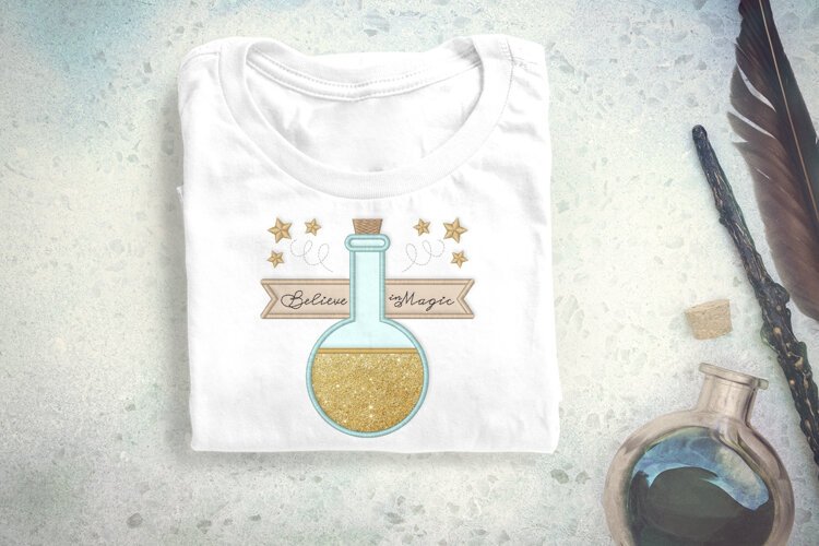 Believe in Magic Potion Bottle Applique Embroidery