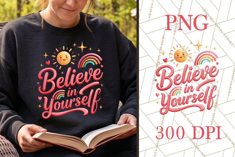 Believe In Yourself PNG Inspirational Quote