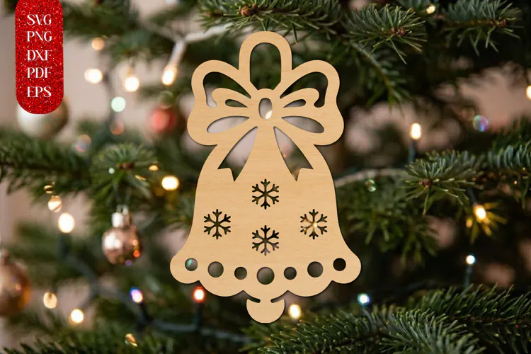 Bell Christmas Ornament Laser Cut SVG
