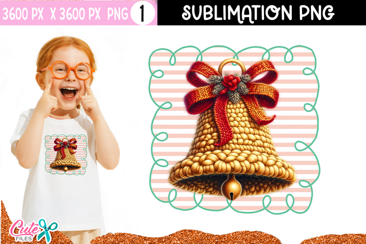 Bell Crochet Christmas Sublimation Design