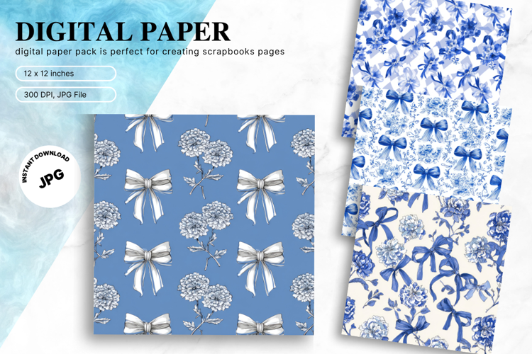 Bow Ribbon Background Bow Digital Paper Pattern Wallpaper_18