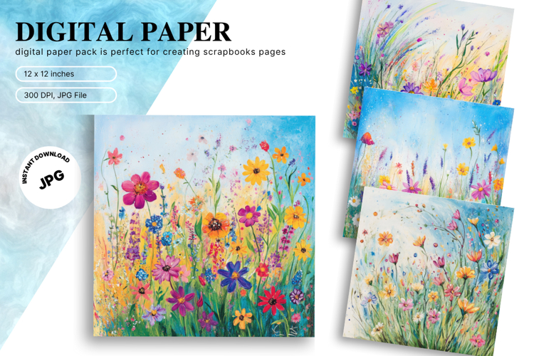 Beautiful Flower Background Digital Paper Wallpaper Backdrop
