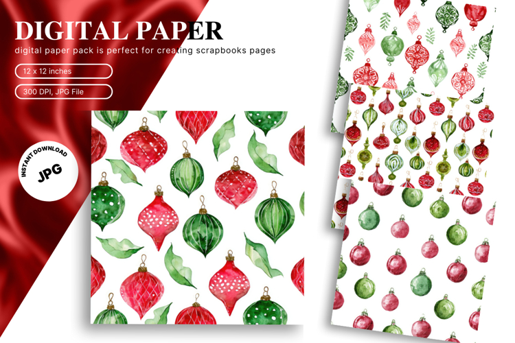 Christmas Ornament Background Seamless Pattern Gift Wrap_9