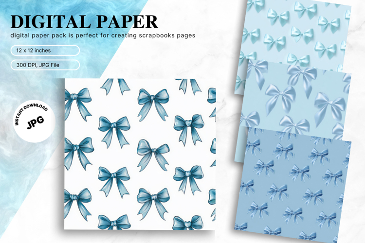 Bow Ribbon Background Bow Digital Paper Pattern Wallpaper_13
