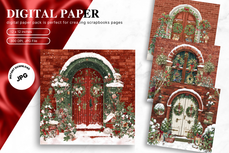 Christmas Scene Background Winter Snow Wallpaper Backdrop_8