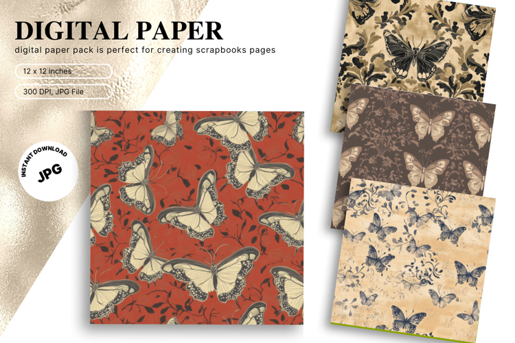 Butterfly Scrapbook Paper Image 13