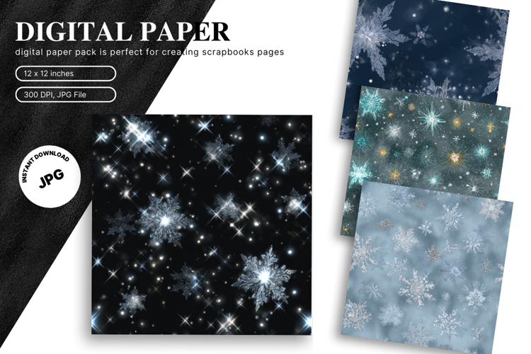 Blue Snowflake Bokeh Sparkle Christmas Background Backdrop