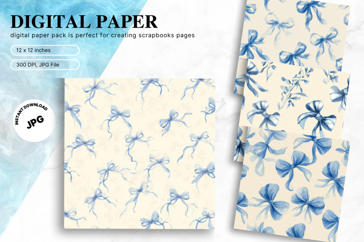 Bow Ribbon Background Bow Digital Paper Pattern Wallpaper_2
