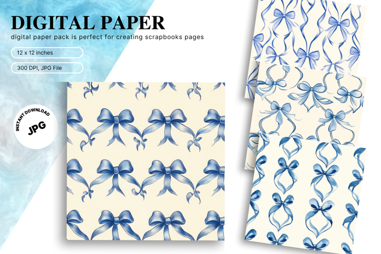 Bow Ribbon Background Bow Digital Paper Pattern Wallpaper