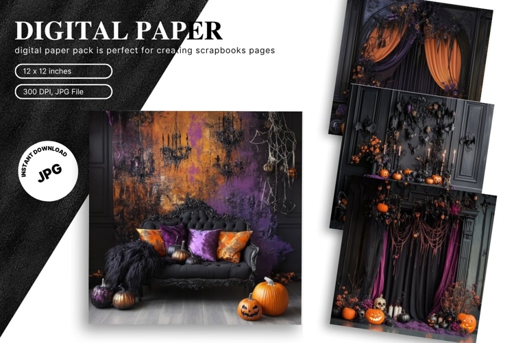 Halloween Background Ghost Scary Tomb Wallpaper Backdrop13
