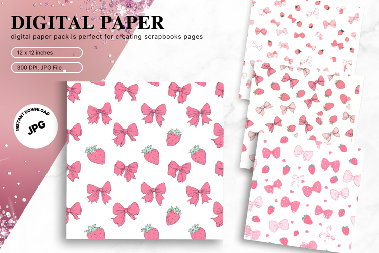 Bow Ribbon Background Bow Digital Paper Pattern Wallpaper_14