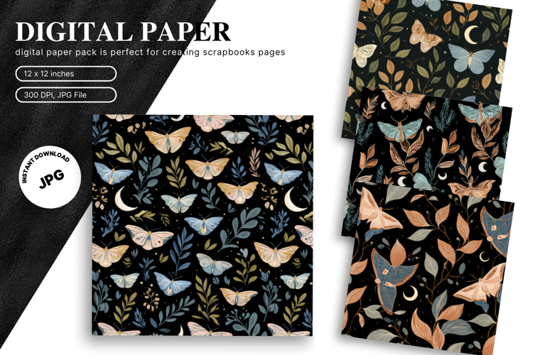 Butterfly Pattern Background Digital Paper Wallpaper_7