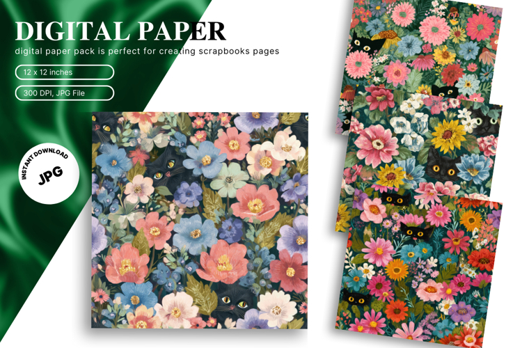 Flower Pattern Background Wallpaper Digital Paper_2