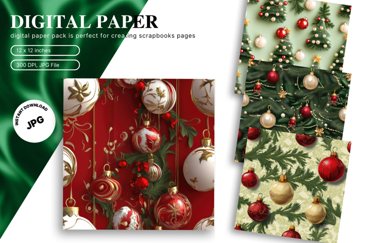 Christmas Ornament Background Seamless Pattern Gift Wrap_27