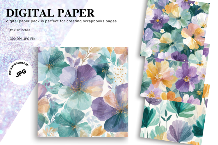 Flower Pattern Background Wallpaper Digital Paper_51