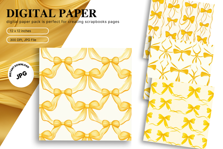 Bow Ribbon Background Bow Digital Paper Pattern Wallpaper
