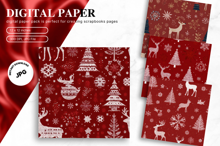 Christmas Ornament Background Seamless Pattern Gift Wrap_47