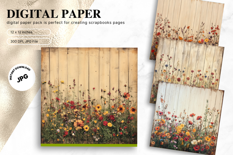 Wooden Floral Background Wood Flower Vintage Wallpaper