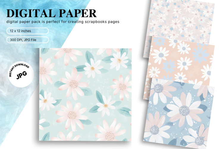Flower Pattern Background Wallpaper Digital Paper_73