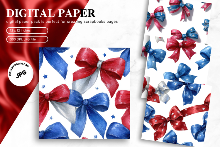 Bow Ribbon Background Bow Digital Paper Pattern Wallpaper_7