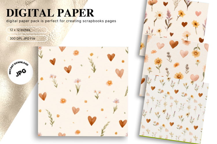 Flower Pattern Background Wallpaper Digital Paper_5