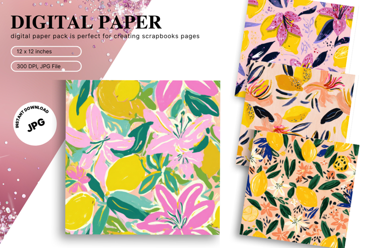 Flower Pattern Background Wallpaper Digital Paper_121