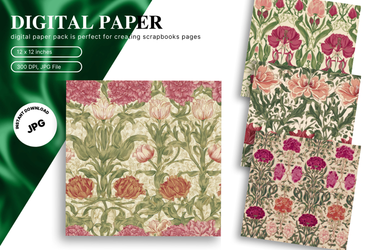 Flower Pattern Background Wallpaper Digital Paper_54