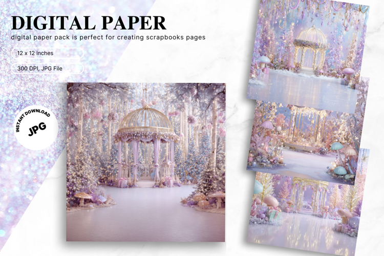 Fairytale Castle Background Girl Princess Studio Backdrop_13